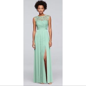 Mint Long Bridesmaid Dress